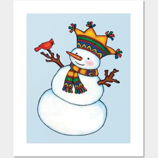 Mr. Snowman loves the Winter Birds Posters and Art